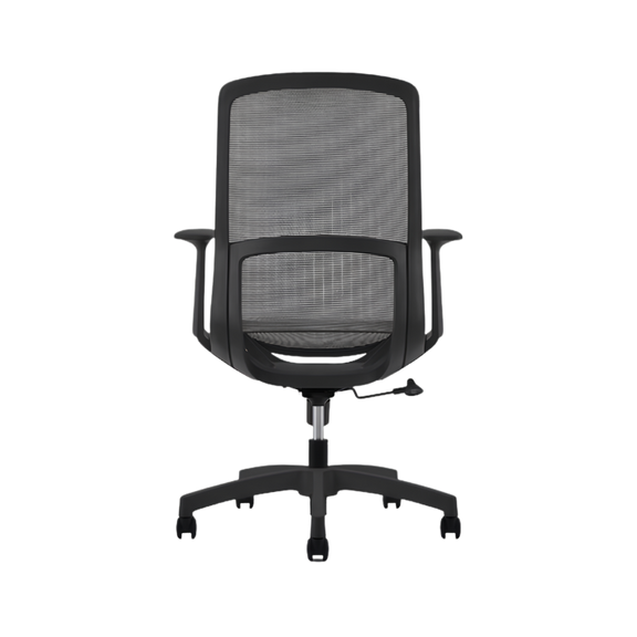 Silla Operativa modelo Sonic con respaldo de malla, mecanismo reclinable y diseño ergonómico. Disponible en negro y gris. Ideal para oficinas modernas.
