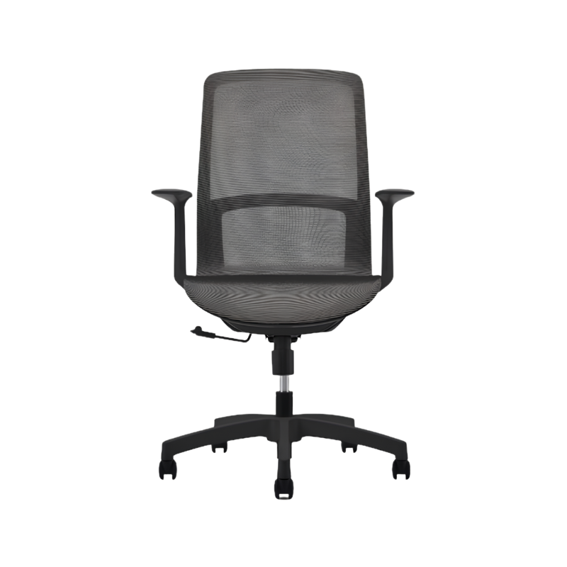 Silla Operativa modelo Sonic con respaldo de malla, mecanismo reclinable y diseño ergonómico. Disponible en negro y gris. Ideal para oficinas modernas.
