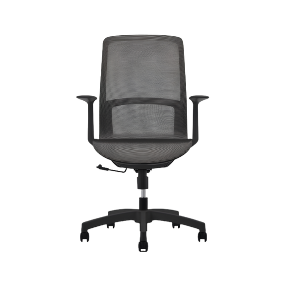 Silla Operativa modelo Sonic con respaldo de malla, mecanismo reclinable y diseño ergonómico. Disponible en negro y gris. Ideal para oficinas modernas.