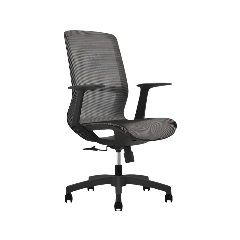 Silla Operativa modelo Sonic con respaldo de malla, mecanismo reclinable y diseño ergonómico. Disponible en negro y gris. Ideal para oficinas modernas.