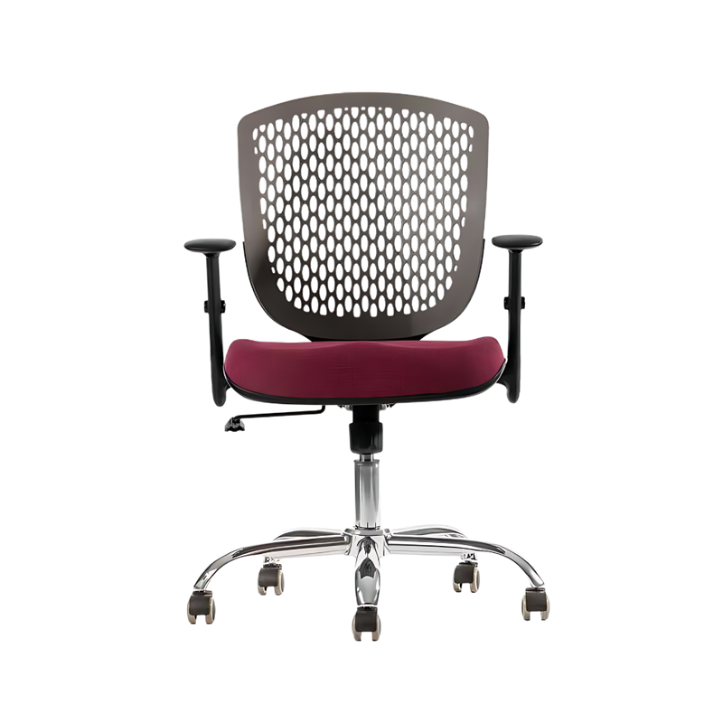 Silla Operativa ZOOM de Aura Muebles Base Cromada es una Silla ergonómica con soporte lumbar y base cromada. Diseño moderno y cómodo perfecto para oficina.