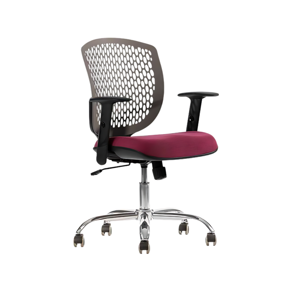 Silla Operativa ZOOM de Aura Muebles Base Cromada es una Silla ergonómica con soporte lumbar y base cromada. Diseño moderno y cómodo perfecto para oficina.