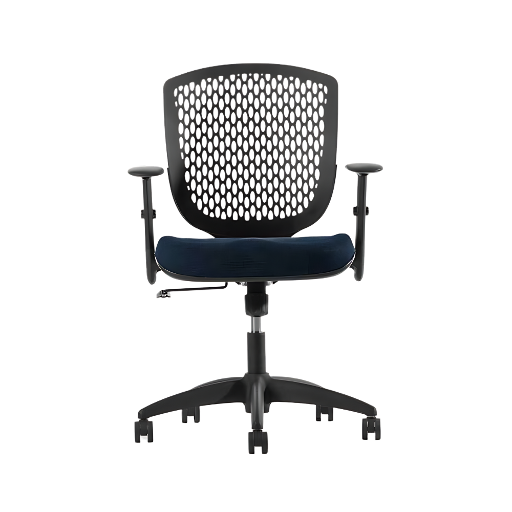 Silla Operativa ZOOM Base Polipropileno es una Silla ergonómica con base de polipropileno y soporte lumbar. Comodidad y estilo para optimizar el espacio en oficinas modernas.