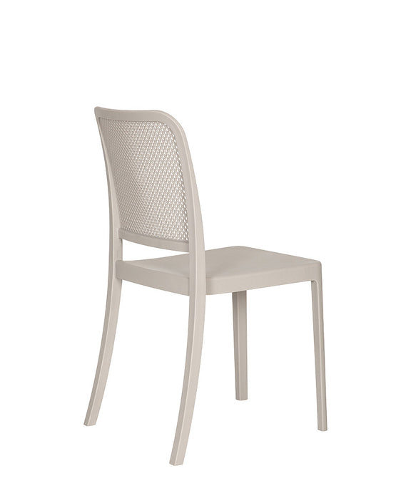 Vista posterior en ángulo de la silla para exterior AR-401A.