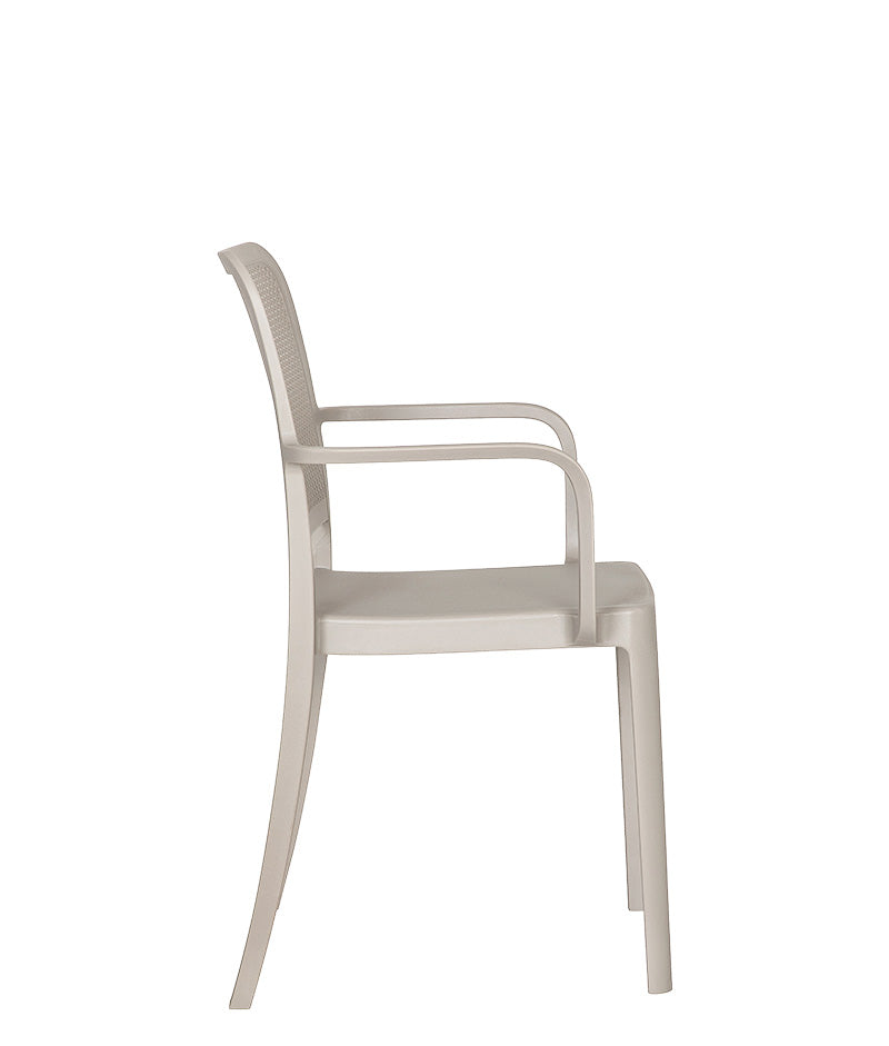 silla para exterior AR-401B con brazos vista lateral