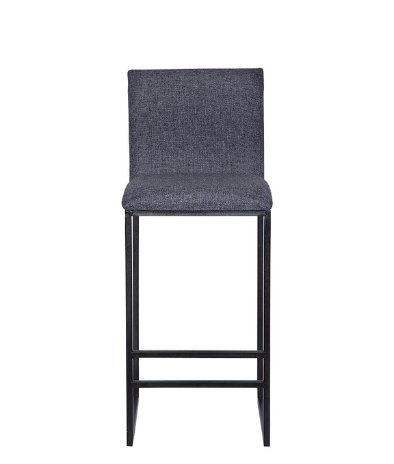 Vista frontal de silla para restaurante modelo AR-165 con base metálica negra