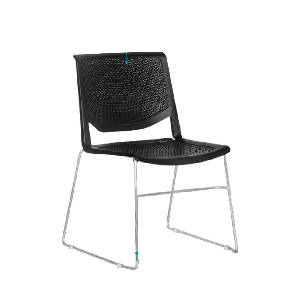 Silla para restaurante Respaldo y asiento En polipropileno de una sola pieza en colores blanco gris negro y verde con protección UV Aura Muebles modelo A-630