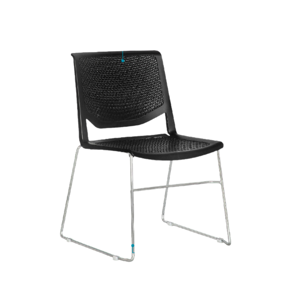 Silla para restaurante Respaldo y asiento En polipropileno de una sola pieza en colores blanco gris negro y verde con protección UV Aura Muebles modelo A-630