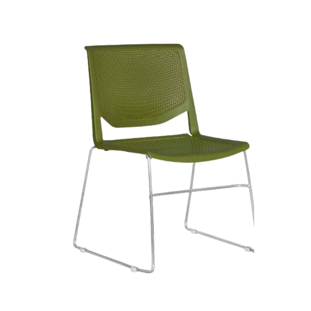 Silla para restaurante Respaldo y asiento En polipropileno de una sola pieza en colores blanco gris negro y verde con protección UV Aura Muebles modelo A-630