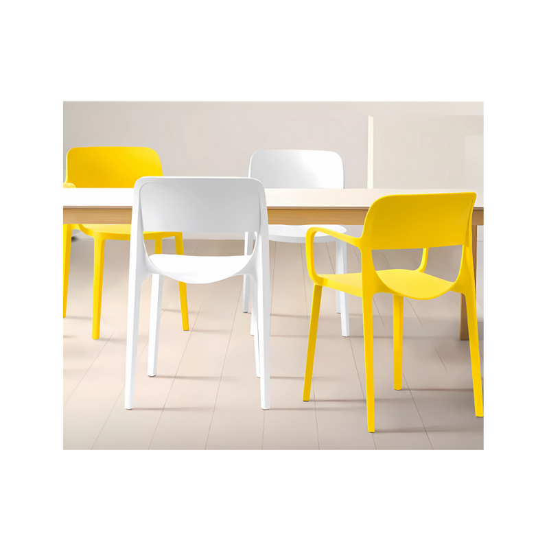 Silla para restaurante AIR Patas asiento y respaldo De una sola pieza en polipropileno de alta resistencia y duración Aura Muebles modelo OHV-134