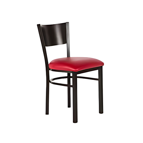 Silla para restaurante Tubo cuadrado en patas y respaldo de 1¼” cal. 18 tubo cuadrado en asiento y refuerzo de 3/4” cal. 18 y lamina de acero en respaldo cal. 16 Aura Muebles modelo AR-180