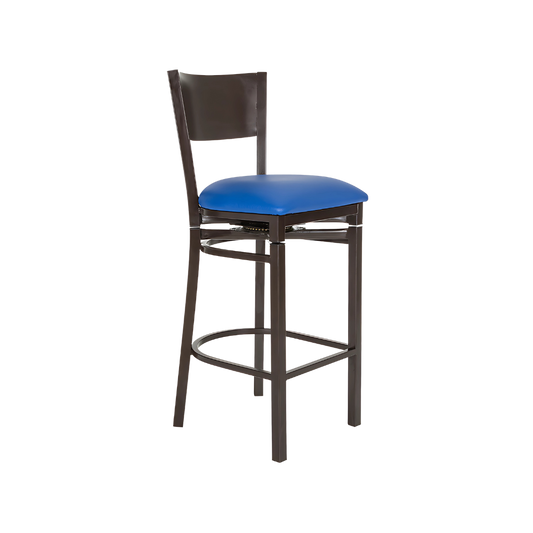 Silla para restaurante Estructura de tubo cuadrado en patas y respaldo de 1¼" cal. 18 tubo cuadrado en asiento descansa pies y refuerzo de 3/4" cal. 18 Aura Muebles modelo AR-185G