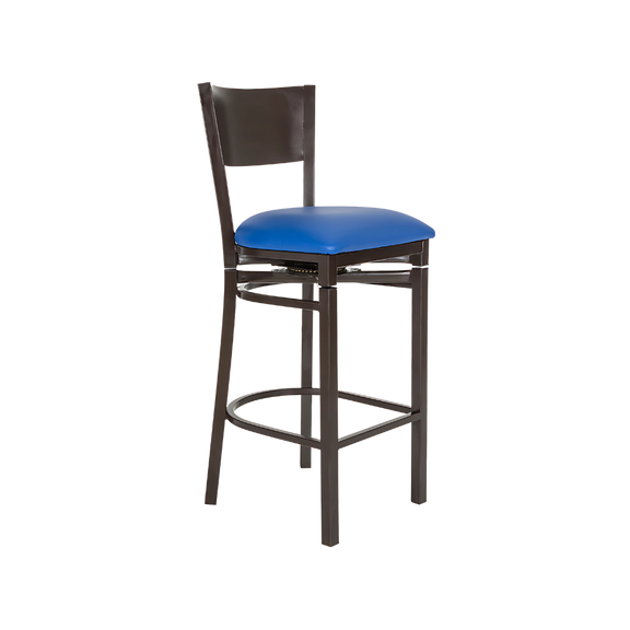 Silla para restaurante Estructura de tubo cuadrado en patas y respaldo de 1¼" cal. 18 tubo cuadrado en asiento descansa pies y refuerzo de 3/4" cal. 18 Aura Muebles modelo AR-185G