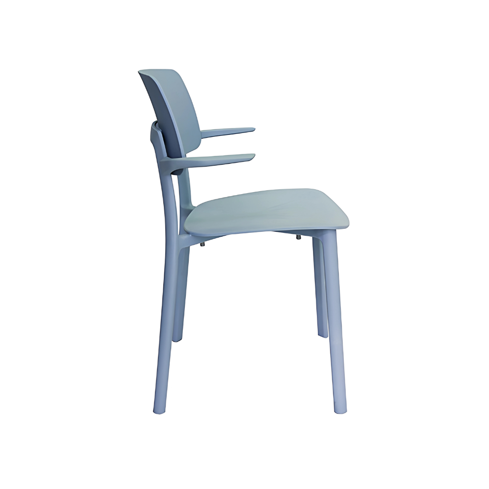 Silla para restaurante KIN Patas asiento y respaldo de una sola pieza en polipropileno de alta resistencia y duración Aura Muebles modelo OHV-136