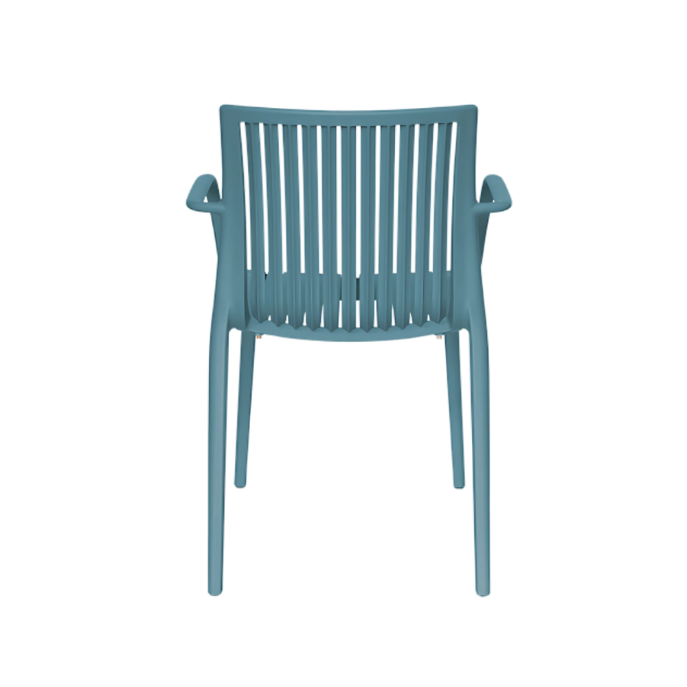 Silla para restaurante MILOS de una sola pieza en polipropileno de alta resistencia y duración para la intemperie resistente a los rayos ultravioleta (UV) Aura Muebles modelo OHV-7203A