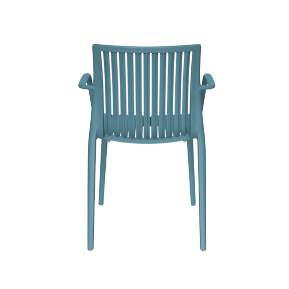 Silla para restaurante MILOS de una sola pieza en polipropileno de alta resistencia y duración para la intemperie resistente a los rayos ultravioleta (UV) Aura Muebles modelo OHV-7203A