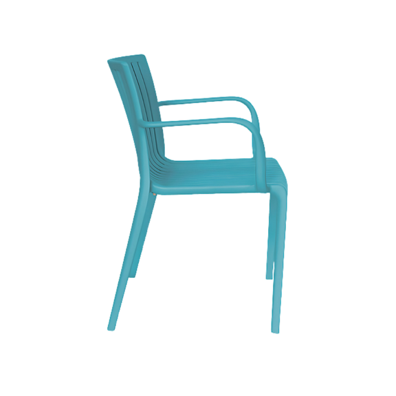 Silla para restaurante MILOS de una sola pieza en polipropileno de alta resistencia y duración para la intemperie resistente a los rayos ultravioleta (UV) Aura Muebles modelo OHV-7203A