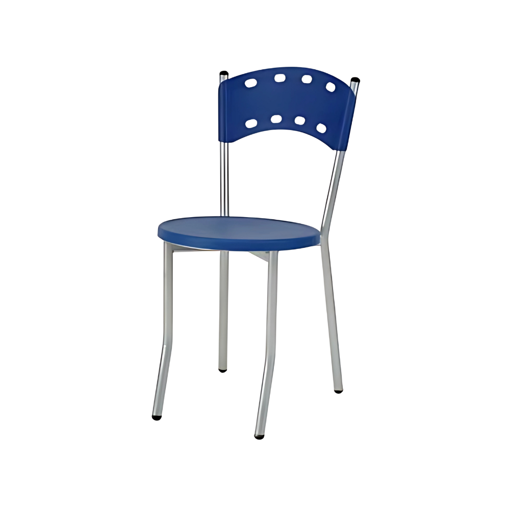 Silla para restaurante Asiento fabricado en polipropileno con ceja de 3 cms. y respaldo fabricado en polipropileno perforado Aura Muebles modelo PL-03