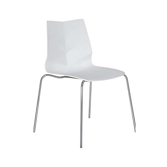 Silla para restaurante Respaldo y asiento En polipropileno de una sola pieza en color blanco gris negro y verde con protección UV Aura Muebles modelo PL-80