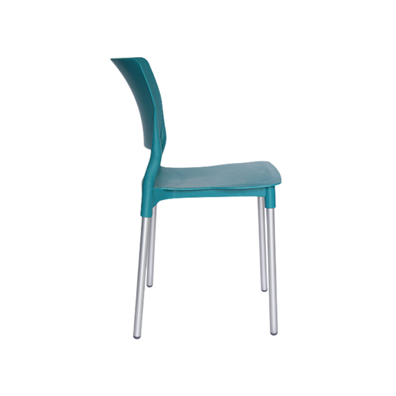 Silla para restaurante Asiento y respaldo de una sola pieza en polipropileno de alta resistencia y duración para intemperie resistente a los rayos ultravioleta (UV) y al ambiente salino REEF Aura Muebles modelo OHV-62