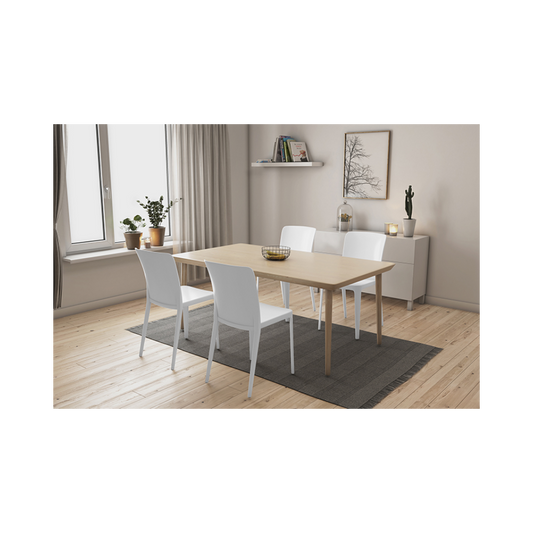 Silla para restaurante con su diseño ergonómico y resistencia al clima permite disfrutar del aire libre sin preocupaciones SOLEI Aura Muebles modelo OHV-59 con brazos