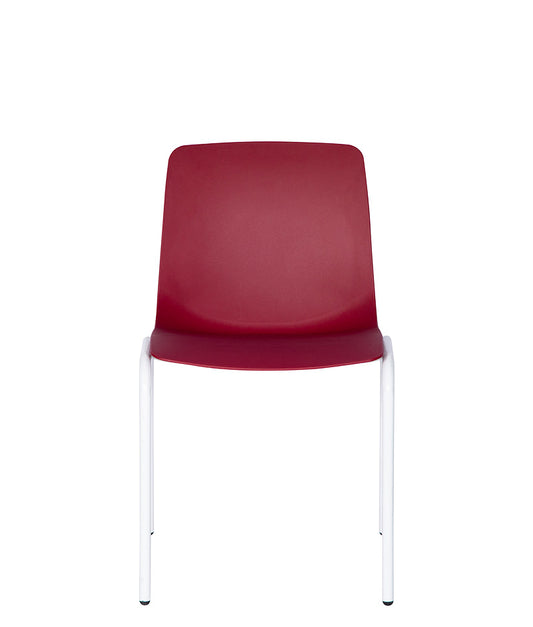 Silla para restaurante modelo PL-30 vista frontal, color vino