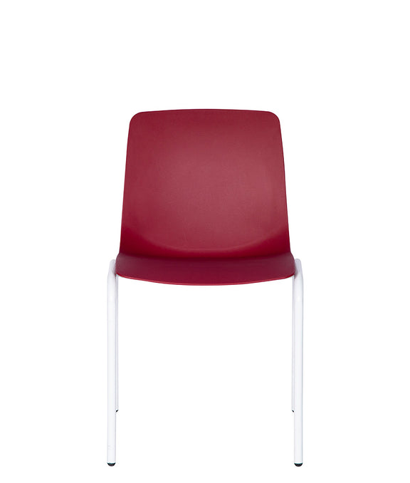 Silla para restaurante modelo PL-30 vista frontal, color vino