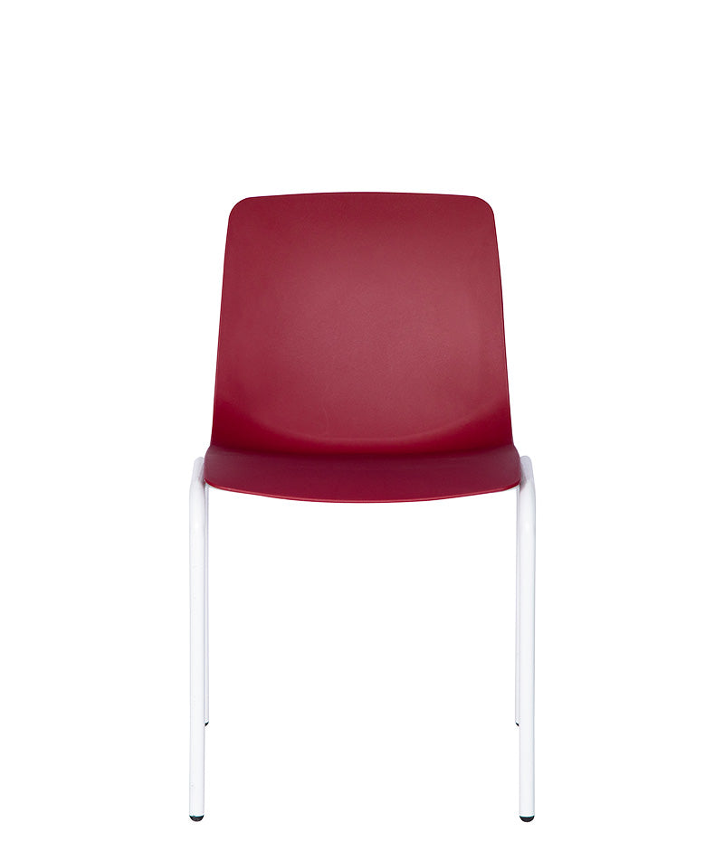 Silla para restaurante modelo PL-30 vista frontal, color vino
