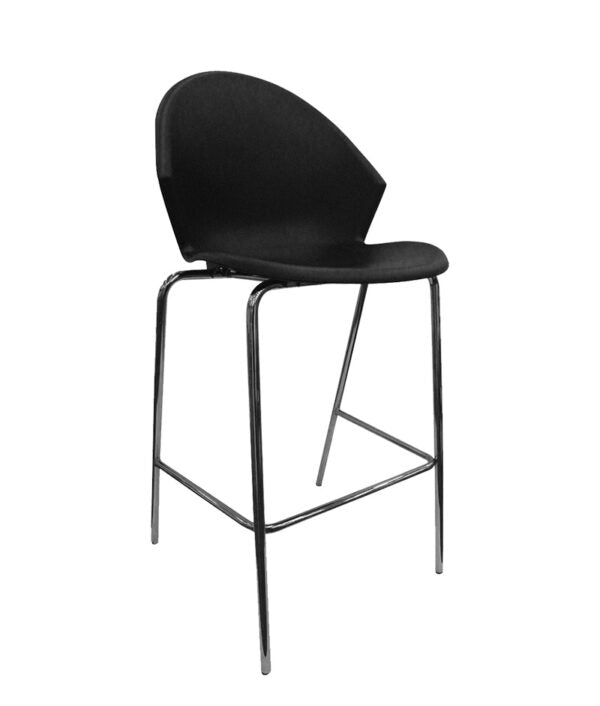 Silla para restaurante modelo PL-51 en color negro con estructura metálica redonda.