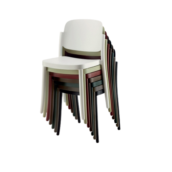 Silla Piazza 1 apilable de diseño retro en polipropileno