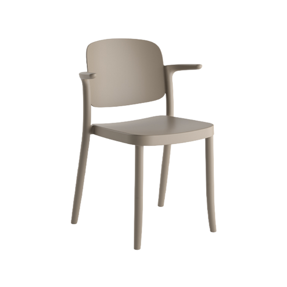 Silla Piazza 2 con brazos apilable de diseño retro