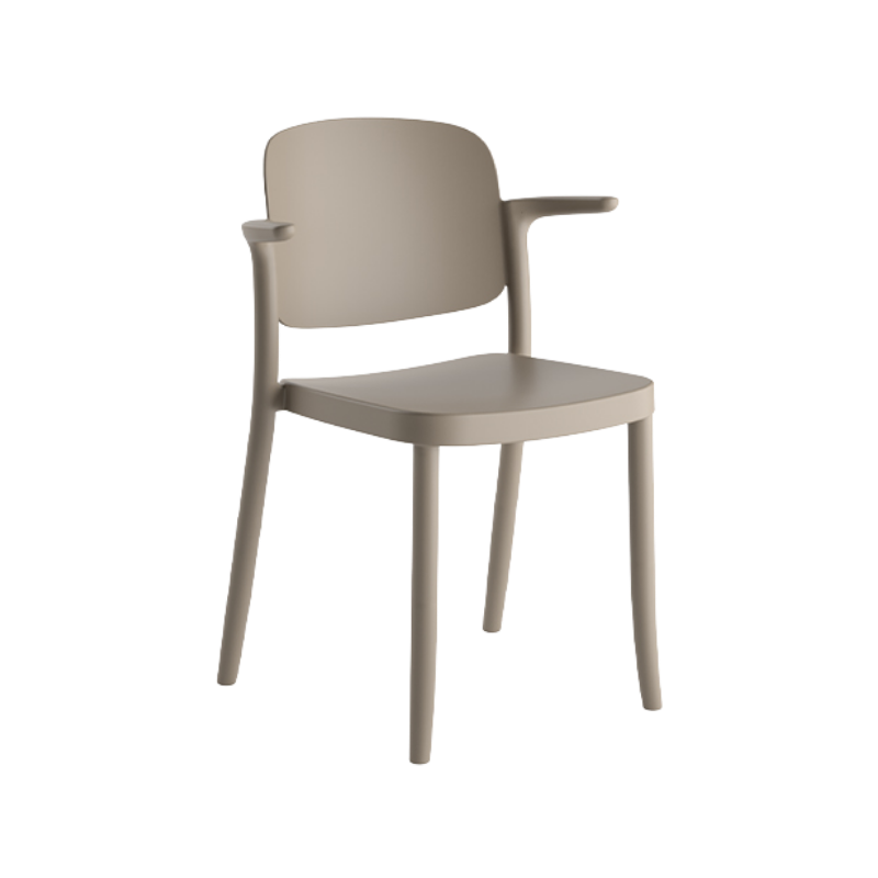 Silla Piazza 2 con brazos apilable de diseño retro