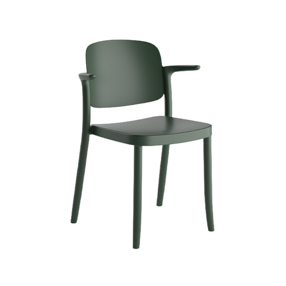 Silla Piazza 2 con brazos apilable de diseño retro