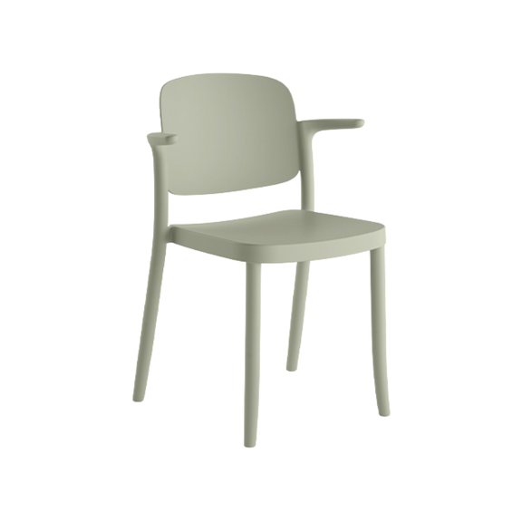 Silla Piazza 2 con brazos apilable de diseño retro