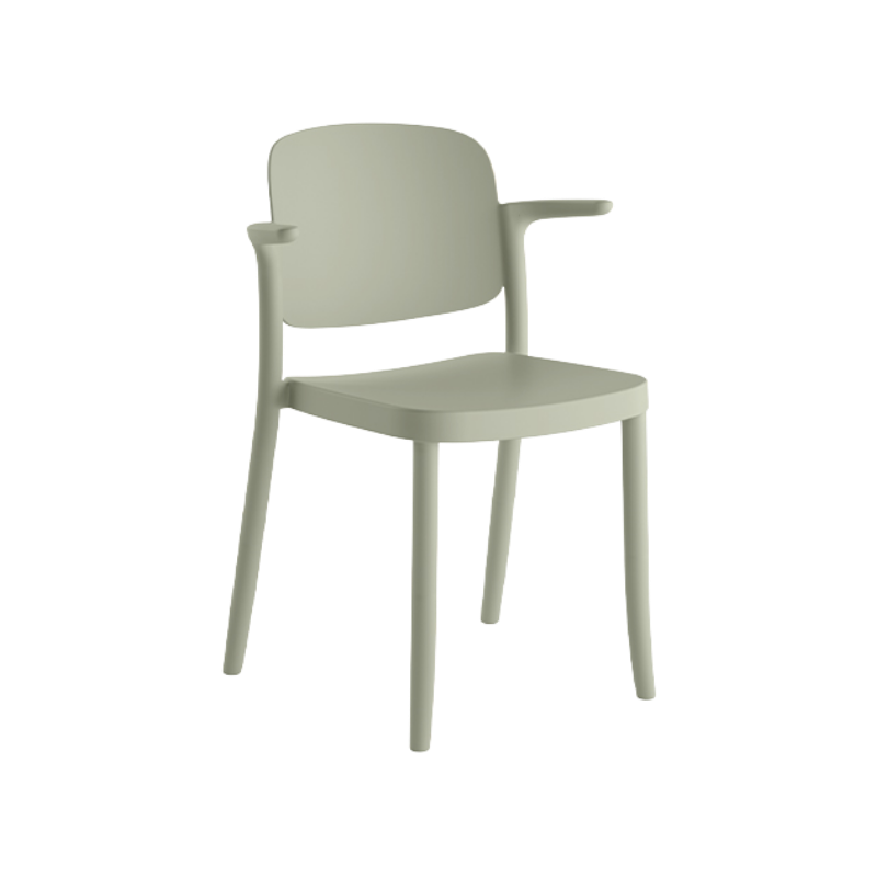 Silla Piazza 2 con brazos apilable de diseño retro