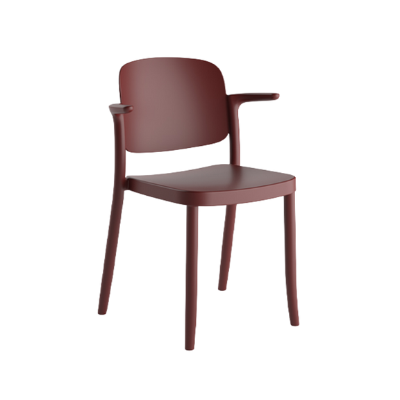 Silla Piazza 2 con brazos apilable de diseño retro