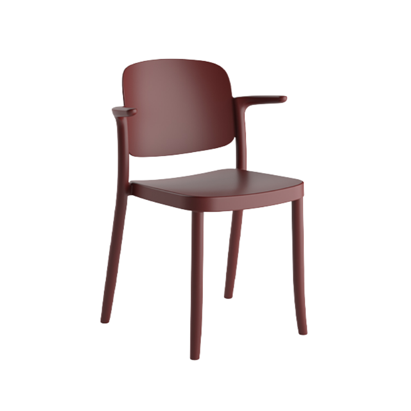 Silla Piazza 2 con brazos apilable de diseño retro