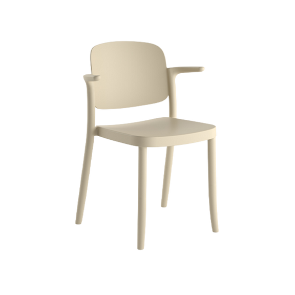 Silla Piazza 2 con brazos apilable de diseño retro
