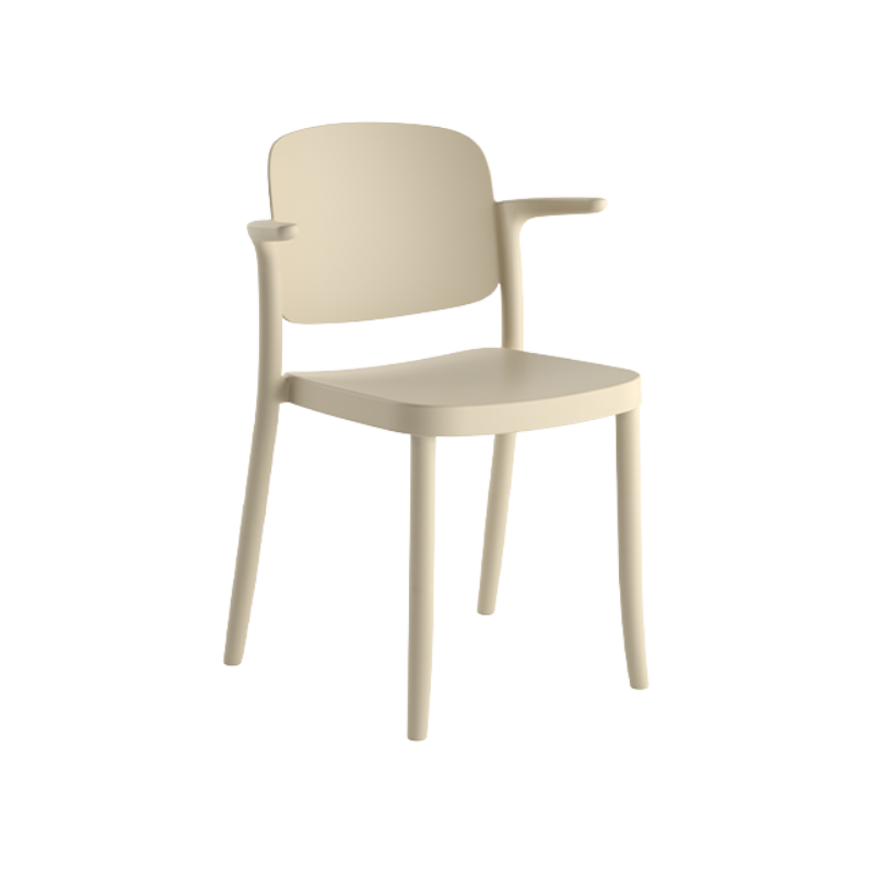 Silla Piazza 2 con brazos apilable de diseño retro