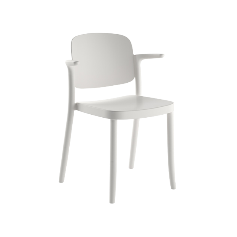 Silla Piazza 2 con brazos apilable de diseño retro