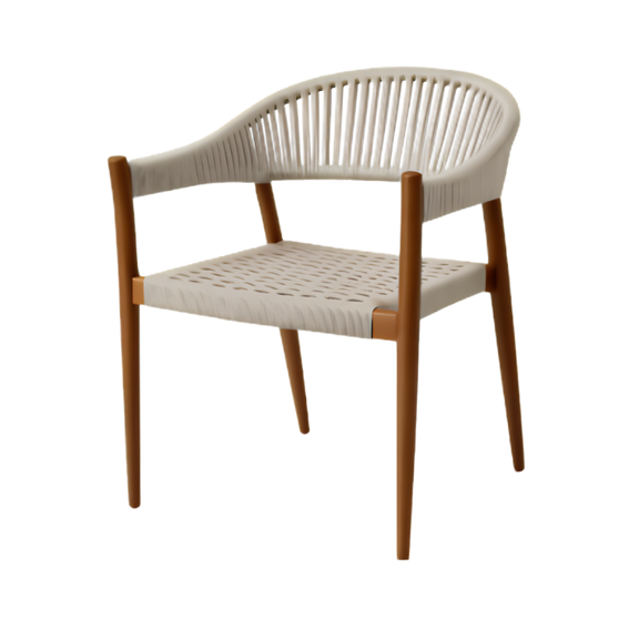 Silla para terraza con estructura walnut