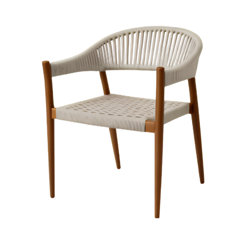 Silla para terraza con estructura walnut