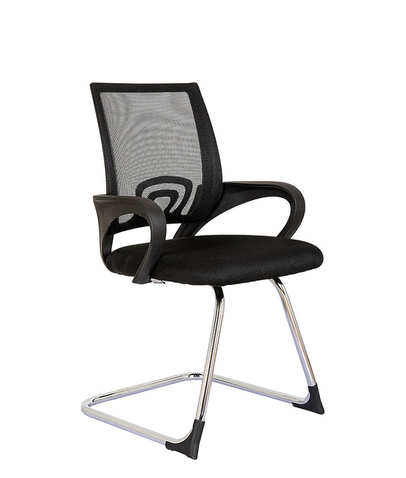 Silla secretarial moderna negra LK-16 NE vista tres cuartos