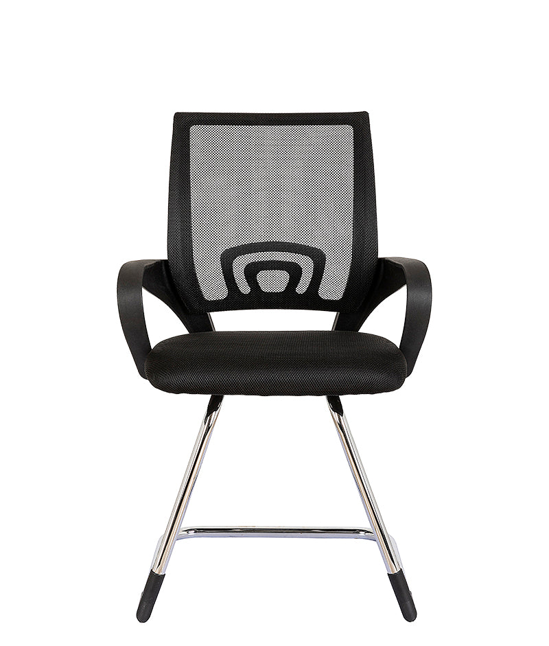 Silla secretarial negra LK-16 NE con respaldo de malla vista frontal