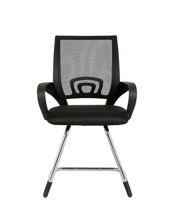 Silla secretarial negra LK-16 NE con respaldo de malla vista frontal