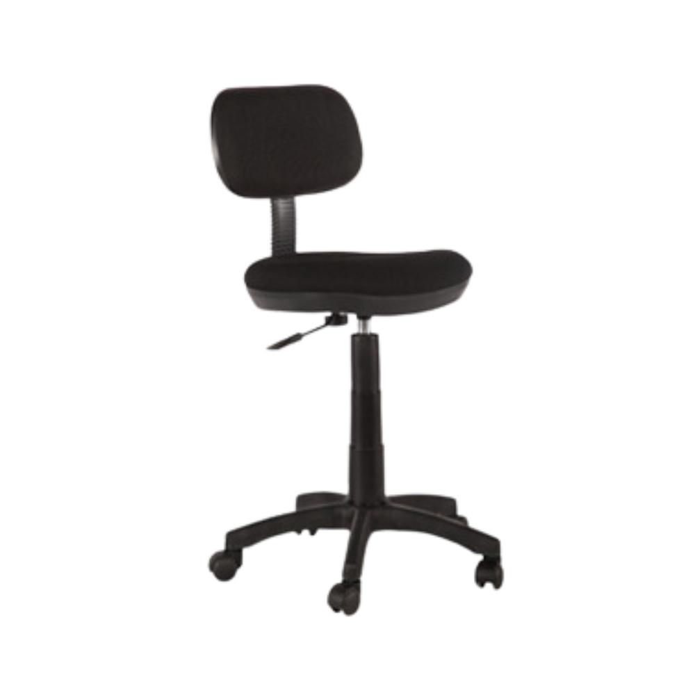 Silla secretarial A-05 Aura Muebles con respaldo y asiento: Asiento y respaldo en plástico rígido tapizados en variedad de colores