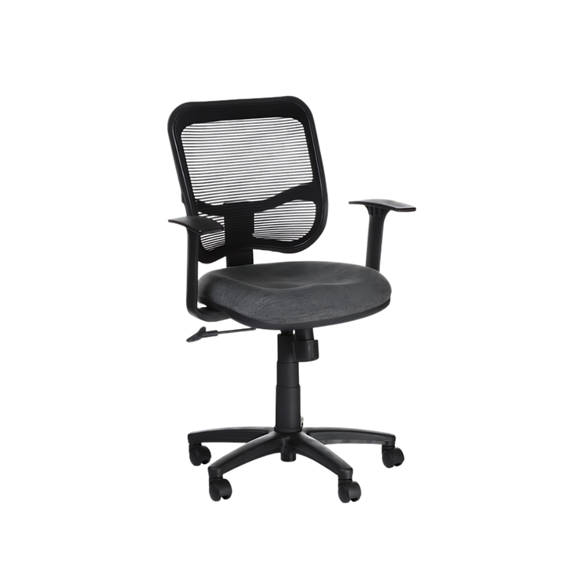 Descubre la silla secretarial DOLFI G de Aura Muebles, diseñada para brindarte una postura cómoda y ergonómica en tu espacio de trabajo.