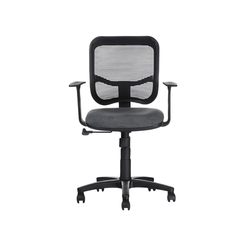 Descubre la silla secretarial DOLFI G de Aura Muebles, diseñada para brindarte una postura cómoda y ergonómica en tu espacio de trabajo.