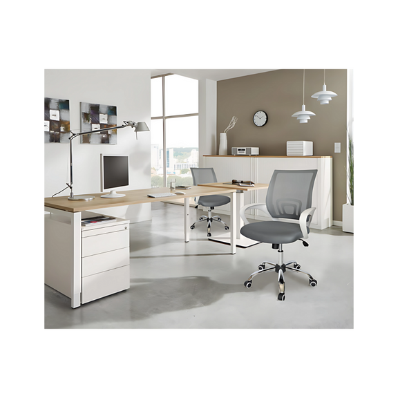 Descubre la silla secretarial ECOCHAIR en color blanca de Aura Muebles en Guadalajara. Diseñada para brindar comodidad y estilo en el trabajo.