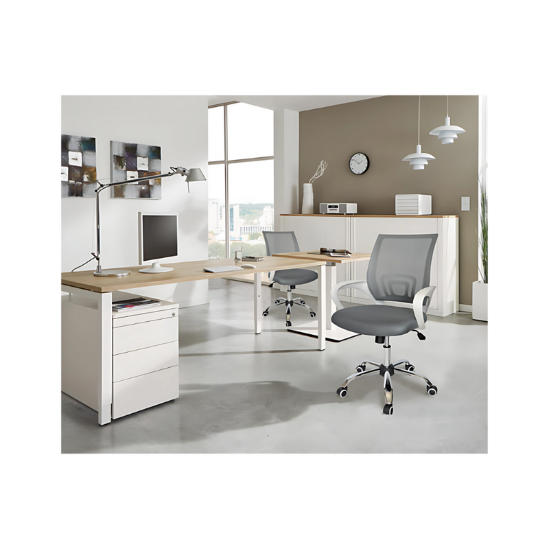 Descubre la silla secretarial ECOCHAIR en color blanca de Aura Muebles en Guadalajara. Diseñada para brindar comodidad y estilo en el trabajo.